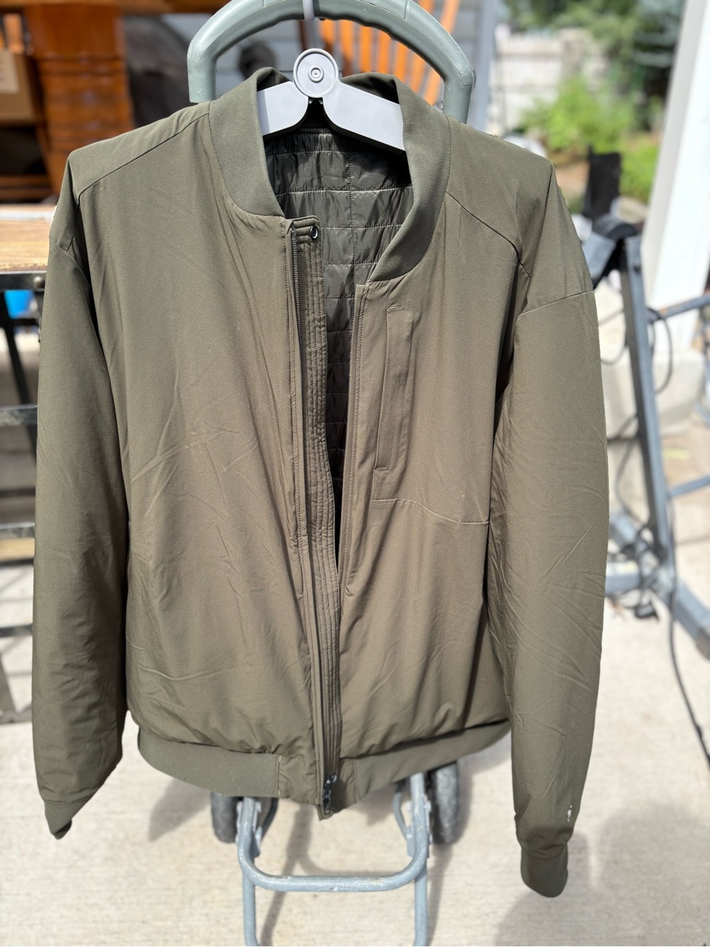 LULULEMON Men's Olive Bomber Jacket - Unbranded size XXL